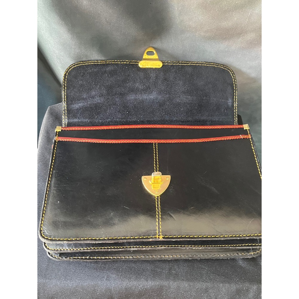 Wolf Thailand Leather‎ Briefcase Satchel Bag Top Handle Crossbody Strap - Picture 9 of 16